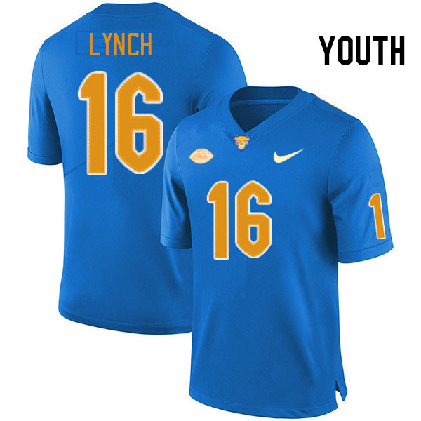 Youth #16 David Lynch Pitt Panthers College Football Jerseys Stitched Sale-Royal